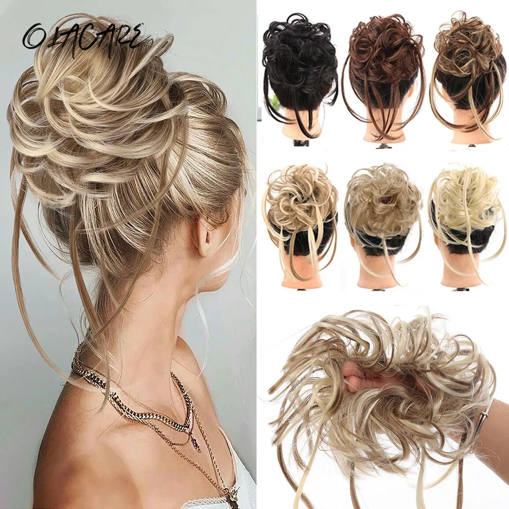 Synthetic Curly Hair Bun Extensions for Women