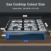 30" NG/LPG Gas Cooktop 4 Sealed Burners Stainless Steel 18000BTU Max 2