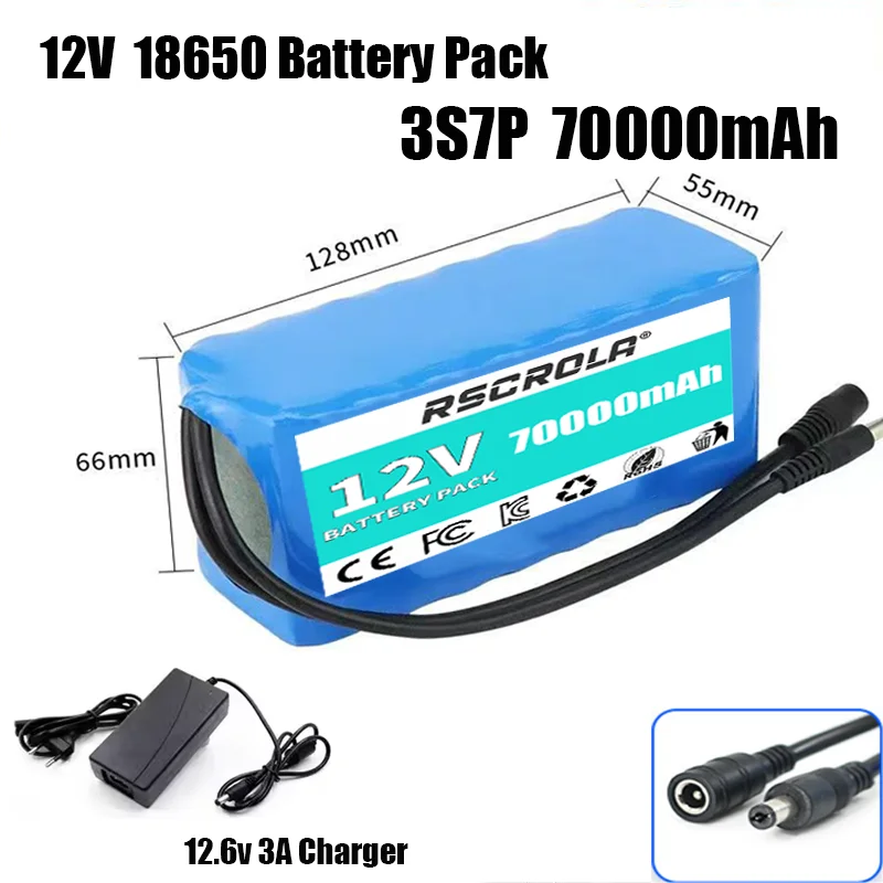 12V 20Ah-50Ah 3S5P 18650 Lithium Ion Battery Pack with BMS + Charger Super Large Capacity Rechargeable DC12.6V image 17