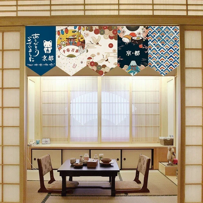 Blackout Curtains Sheer Curtains Window Curtains Decor Curtains Embroidered Curtains Lace Curtains Cotton And Linen Curtains Mosquito Fly Proof Curtain Light Filtering Curtains String Curtain Japanese Curtain for Kitchen Japanese Door Curtain Hanging Short Cloth Sushi Restaurant Shop Noren Japonais