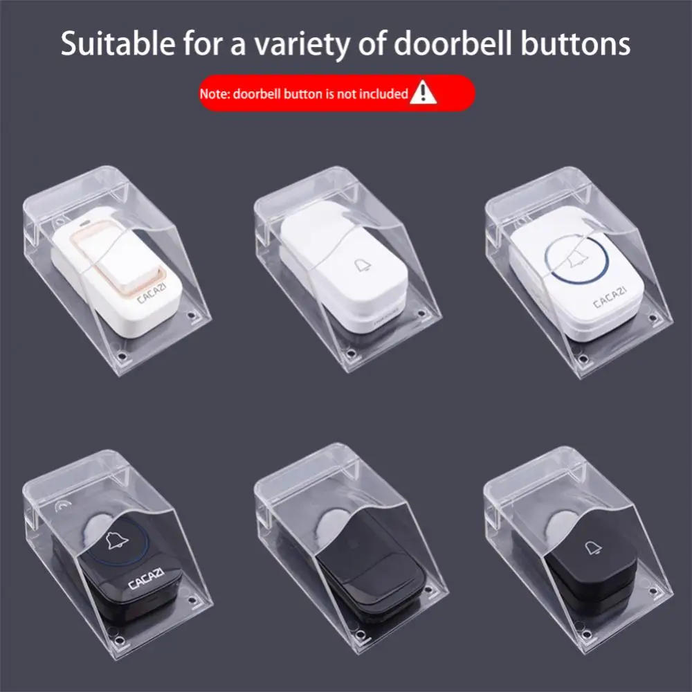 Waterproof Cover For Wireless Doorbell Smart Door Bell Ring Chime Button Transparent Waterproof Doorbell Protector Home Outdoor