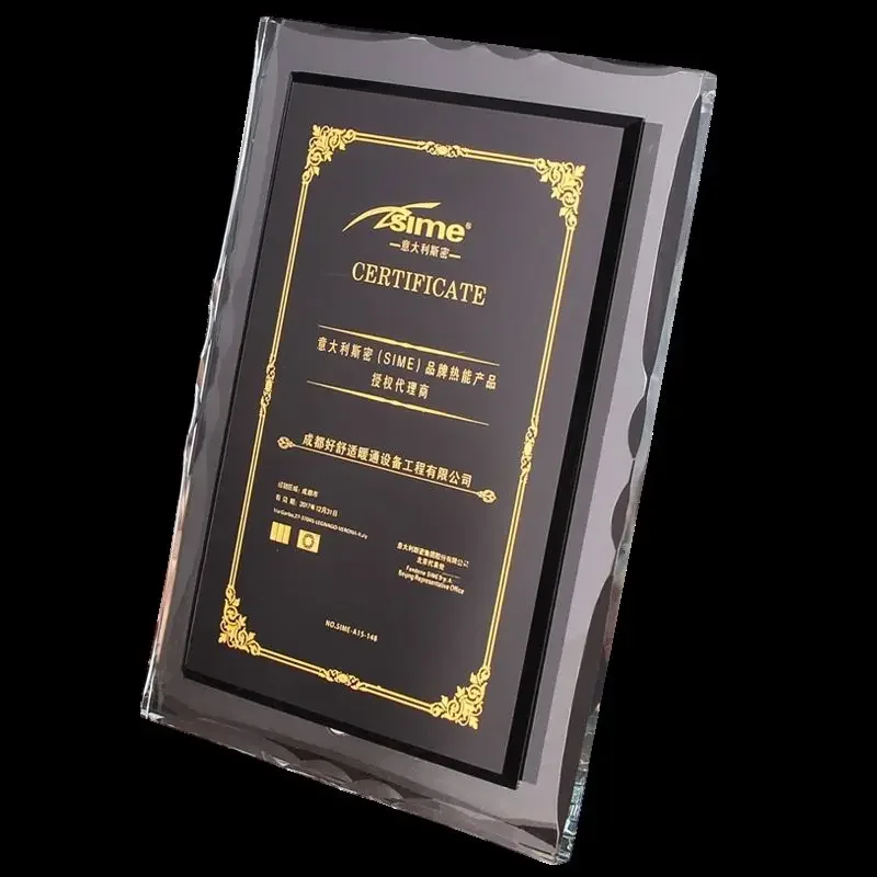 Custom Creative High-Grade Crystal Trophy, Custom-Made Honor Medal authorization Card, Excellent Employees Reward Home Decor 1Pc