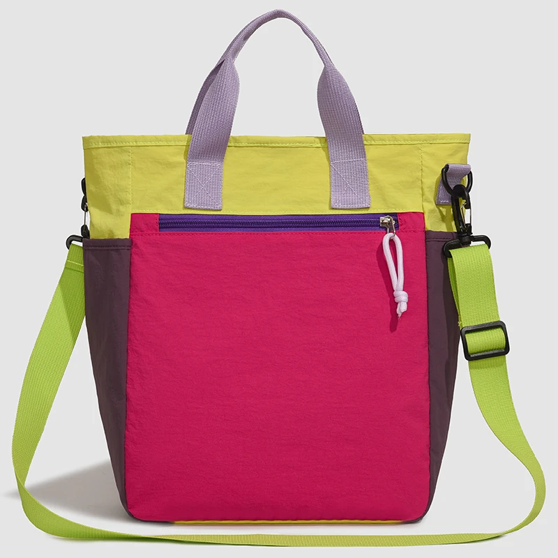 Borsa Tote Colorblock Nuova Collezione 2026 da Donna, Grande Capacità, Impermeabile in Nylon, Borsa a Mano Casual, Tracolla, Borsa a Spalla per Pendolari e Shopping - immagine 2