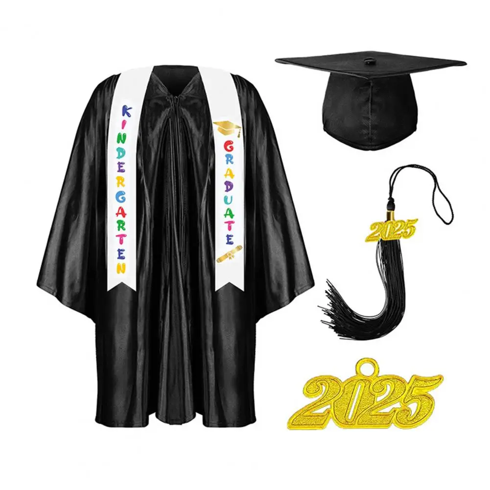 Children Kindergarten Graduation Uniform with Tassel Hat And Shawl Elementary Graduation Robe Kids Academic Outfit Party Clothes graduation gown set