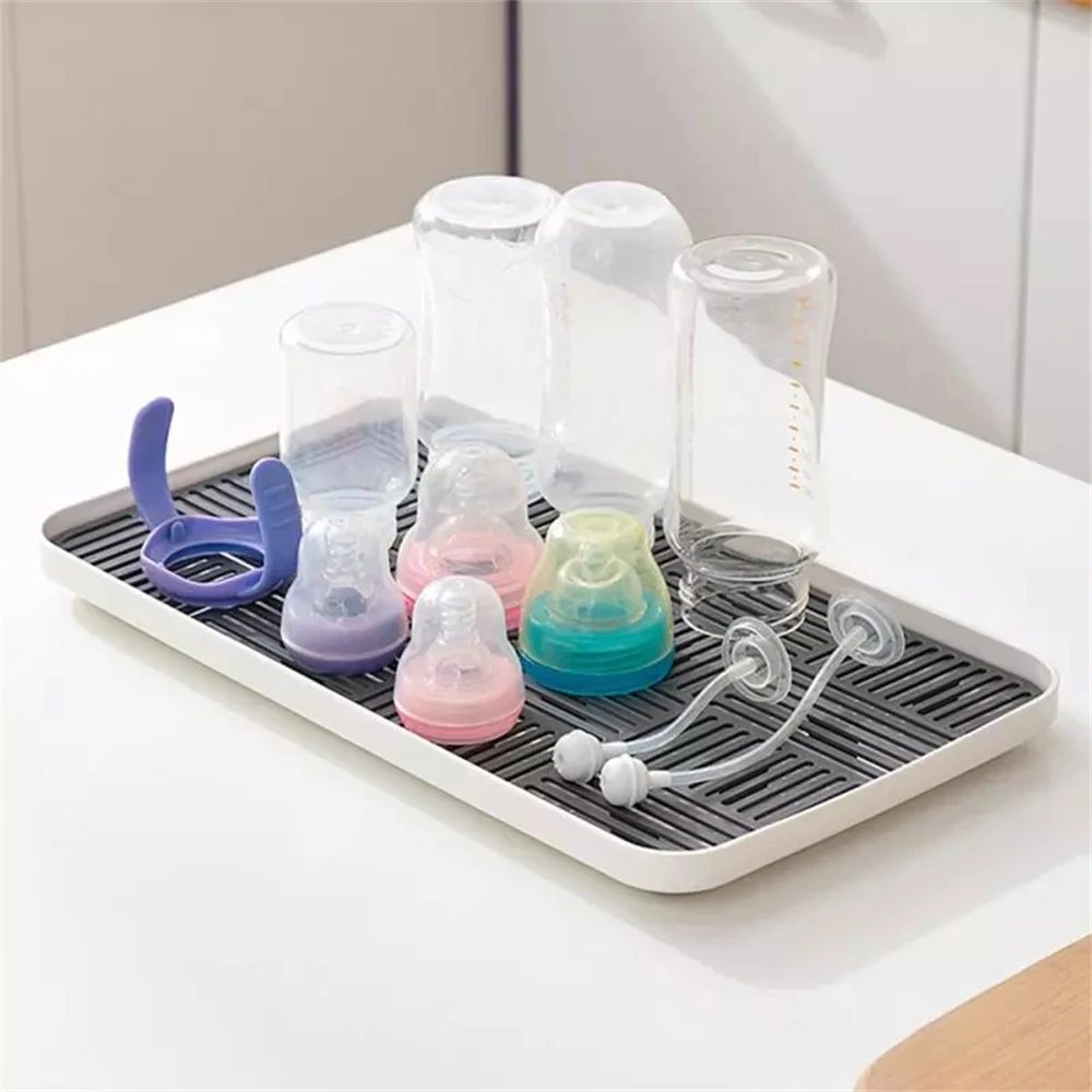 Dish Drying Rack Plastic Drain Tray Sink Kitchen Organizer