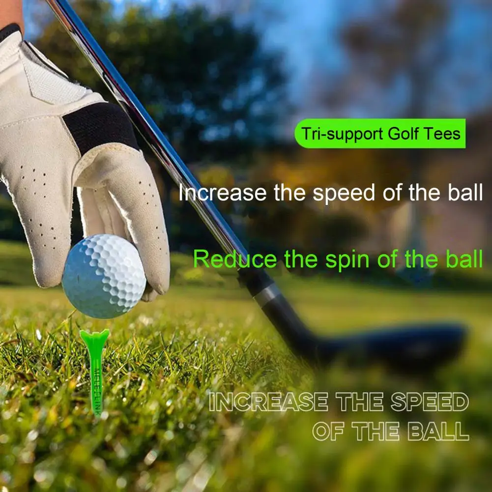 

Driver-friendly Golf Tee Colorful Short Plastic Golf Tees Set for Professional Training Practice 50pcs Three-head Design Reduce