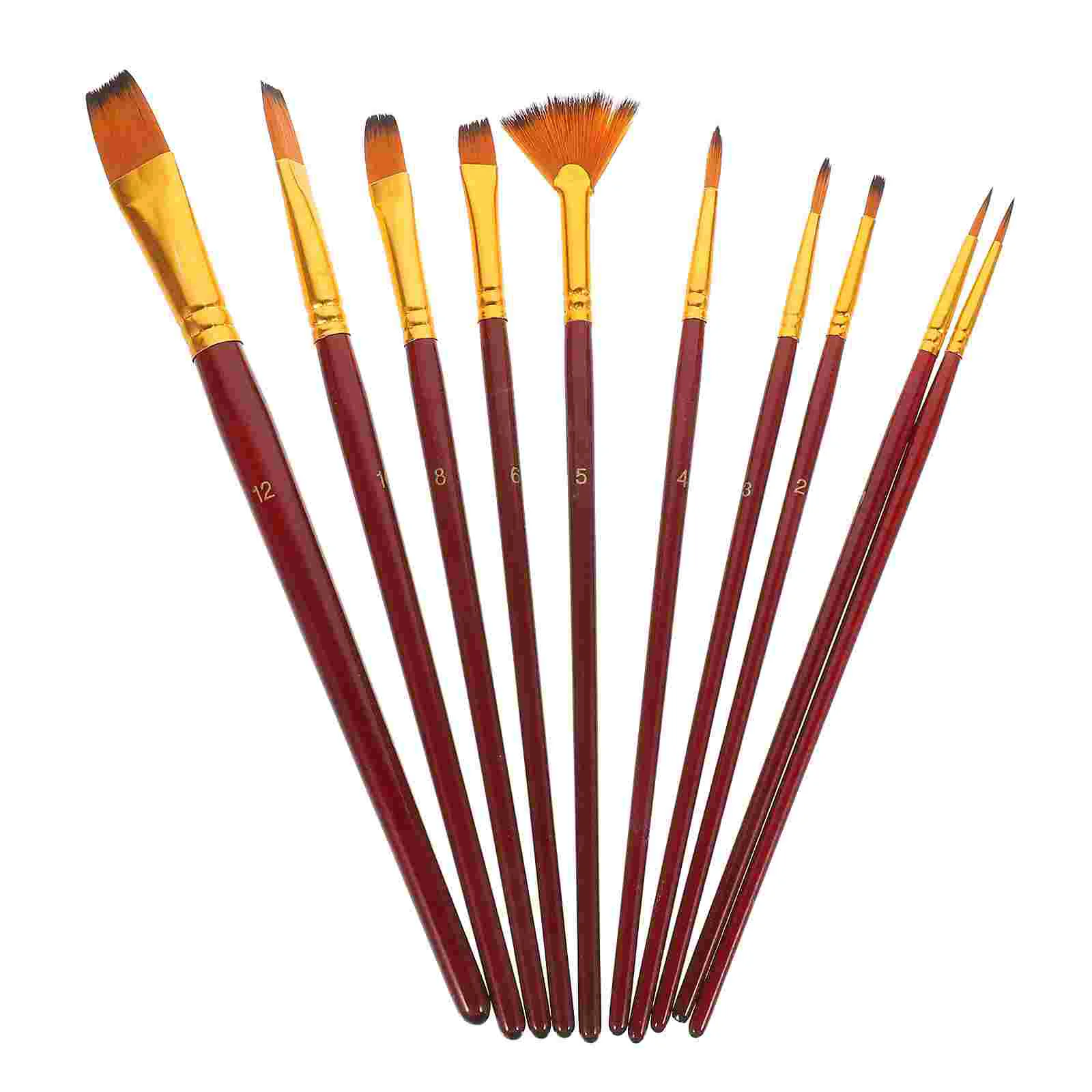 

10 Pcs Paint Brush Watercolor Tools Artist for Painting Set Drawing Supply Acrylic Pens Student