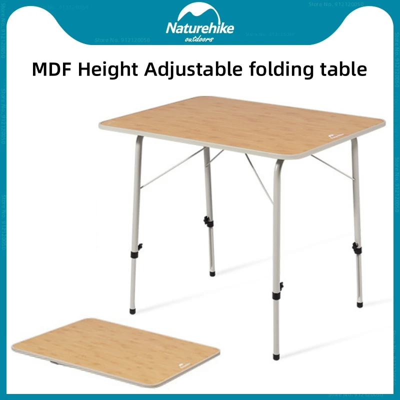 

Naturehike MDF Camping Folding Table Outdoor Ultralight Portable Wood Table Height Adjustable Picnic Barbecue Dining Table