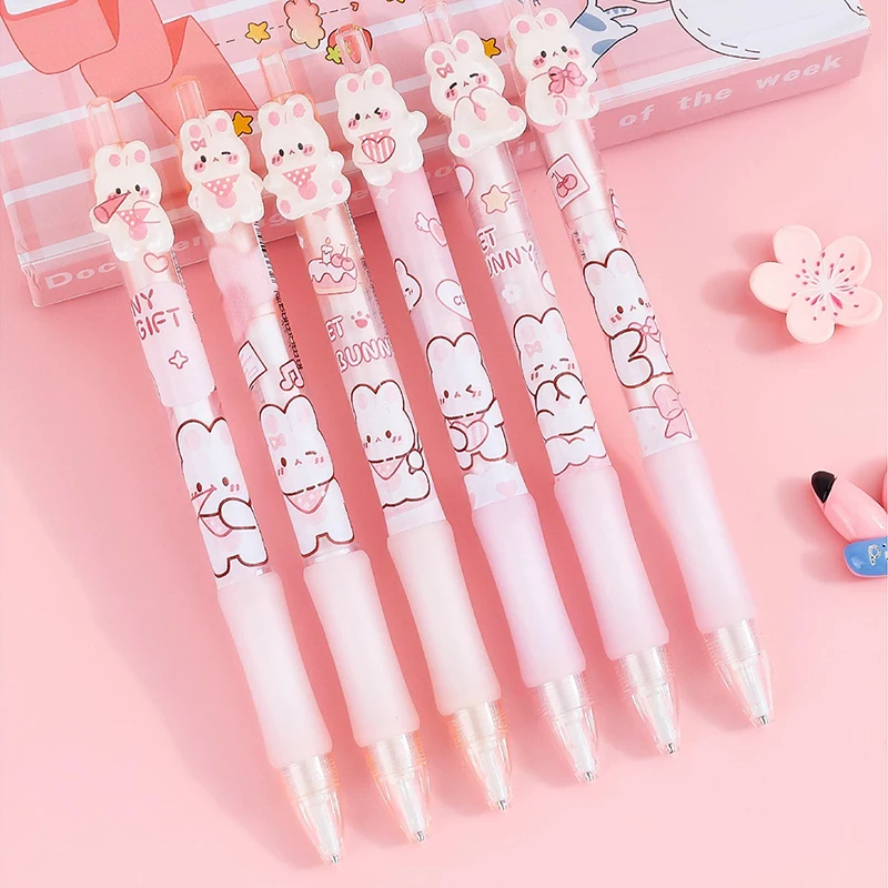 

3 Pcs/lot Puff Pink Rabbit Press Mechanical Pencils School Office Supply 0.5mm