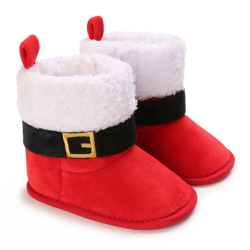 Baby Shoes Infant First Walkers Winter Snow Boots for Boys Girls Warm Thickened Plush Soft-Soled Cartoon Boots Christmas Gifts