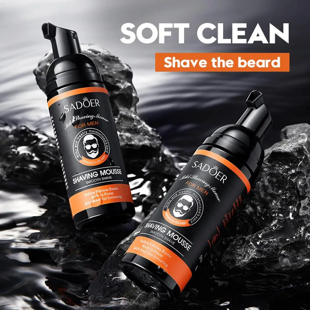 60ML Shaving Gel Shaving Smooth Softening Beard Roots Cleanses Shave Cream Shave Gel Smooth Cream For Men