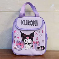 Sanrio Kuromi Cartoon Pattern PU Lunch Box Storage Bag,  Women Portable Large Capacity Bag, Suitable For Outdoor Camping Travel 1