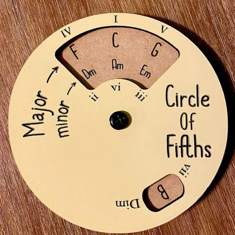 Circle Of Fifths Wheel Guitar Chord Wheel Wooden Melody Tool For Musicians
