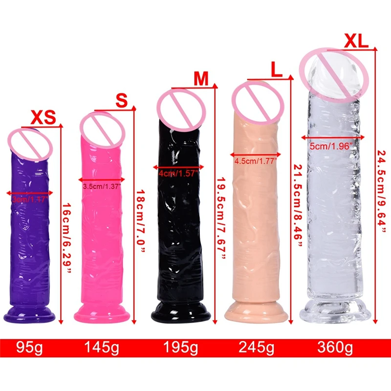 Sex Toys Translucent Soft Jelly Big Dildo Realistic Fake Dick Penis Butt Plug For Woman Men