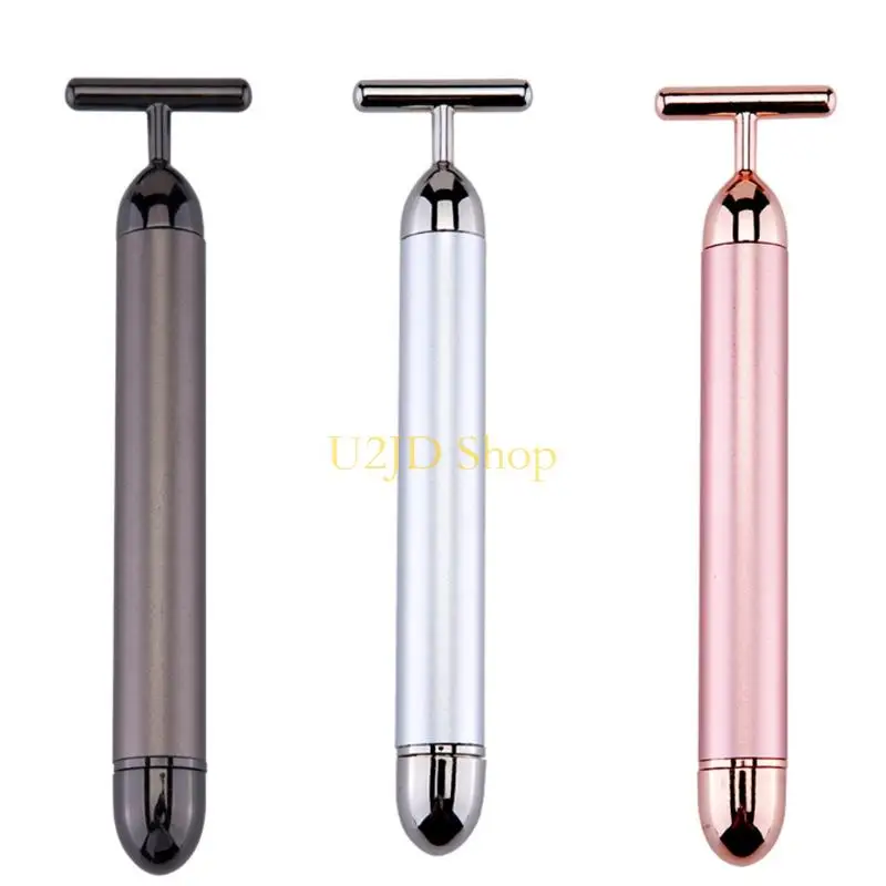 U2JD T-Shape 24k Golden for Facial Massager,Gold for Facial Massager Energy Instant Face Pull Tight Firming Lift(No Bat