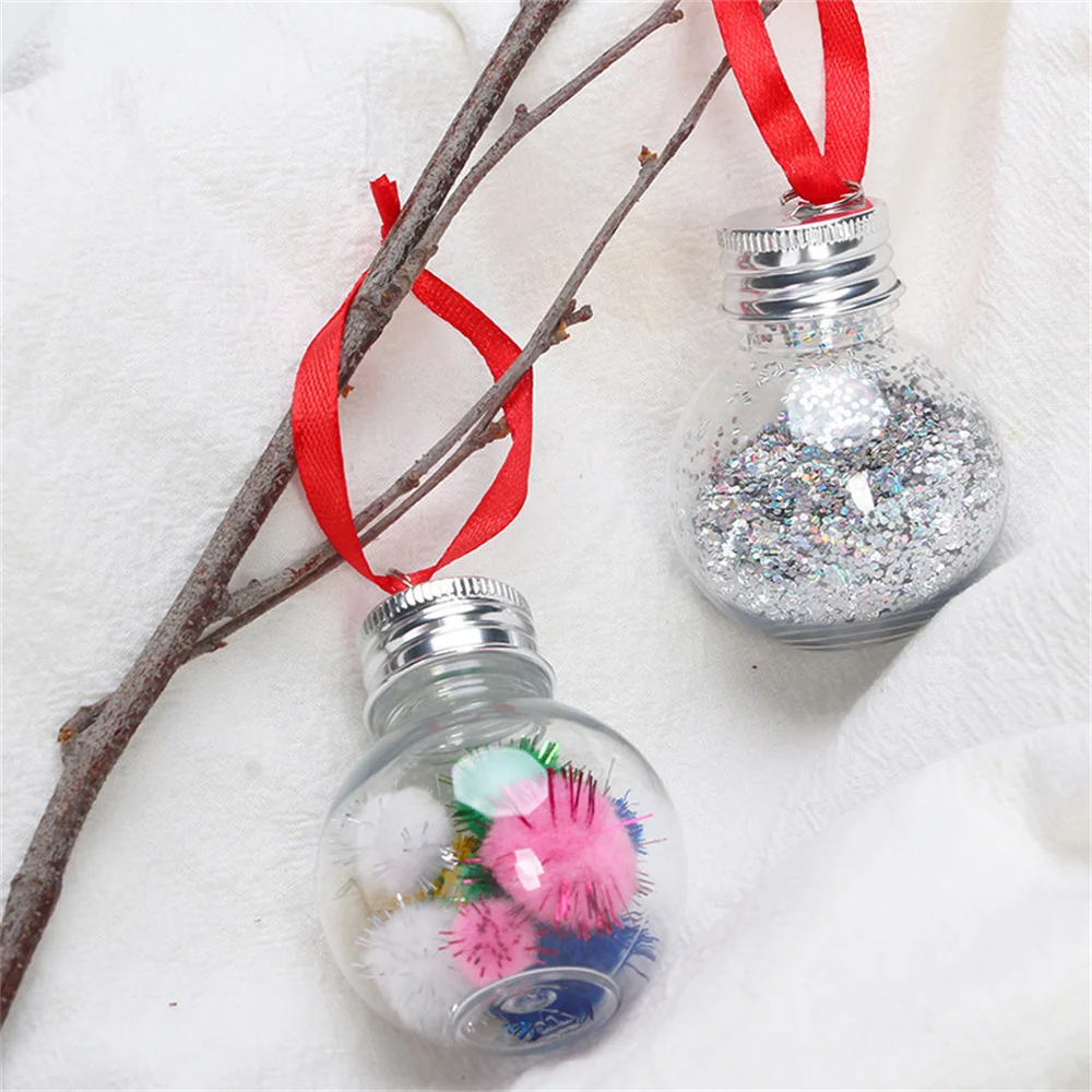 Transparent Balls Light Bulbs Water Wine Bottleplastic Fillable Christmas Tree Decoration Home Party Ornaments Supplies
