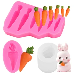 3D Easter Rabbit Silicone Mold Cute Bunny Model Carrot Fondant Cake Cookie Mould For Happy Spring Easter Party Cake Decor Tools