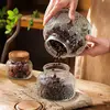Vintage Begonia Pattern Glass Sealed Jar Storage Box Kitchen Household Dried Fruit Snacks Large Capacity Storage Jar Container 5