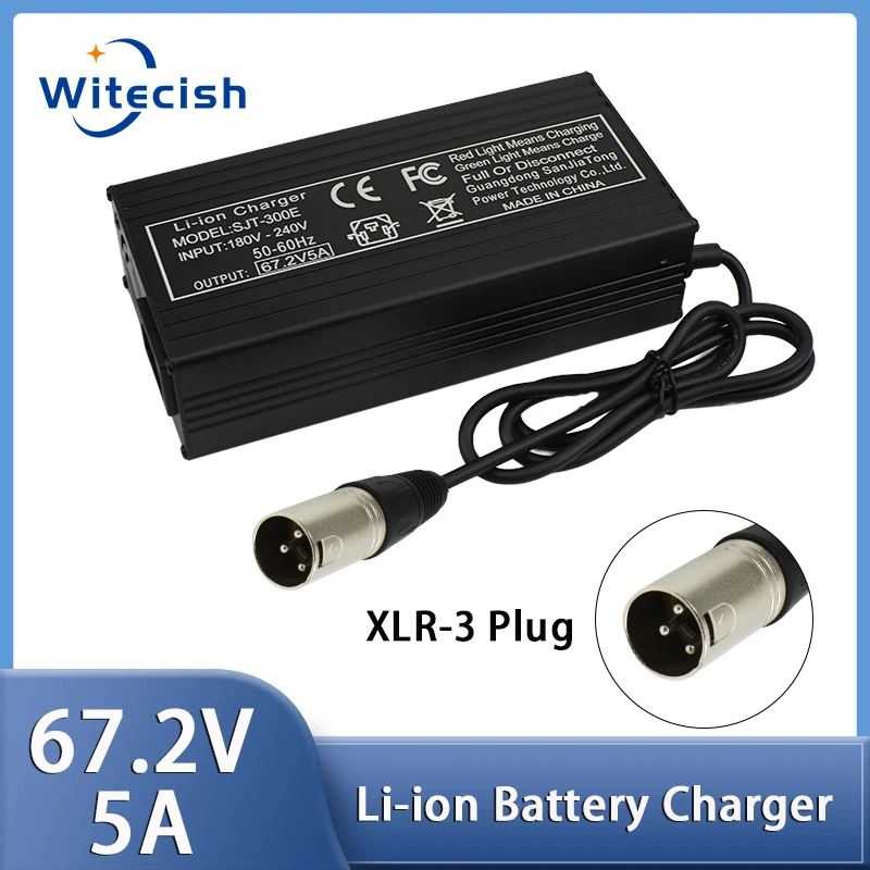 60V 67.2V/5A Charger For 16s 60V lithium battery GX16/IEC Connertor charger adapter battery charger fast charger battery charger adapter