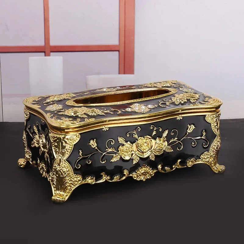 Romantic Flower Rose Figure Enamel Napkin Holder Wedding Luxury Tissue Box Decorative Container Acrylic Napkin Holder Household 4
