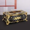 Romantic Flower Rose Figure Enamel Napkin Holder Wedding Luxury Tissue Box Decorative Container Acrylic Napkin Holder Household 4
