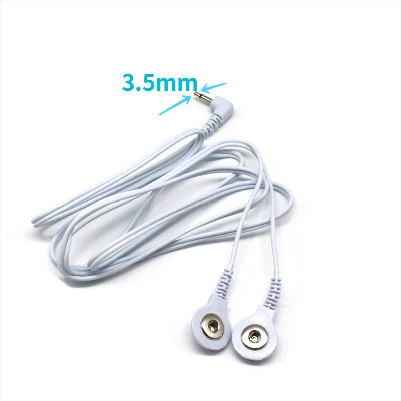 2.5/3.5mm Jack  2 Ear Clips With 2 Way+4-Way Of Digital TENS Therapy Machine Electrode Lead Wires Connecting Cables
