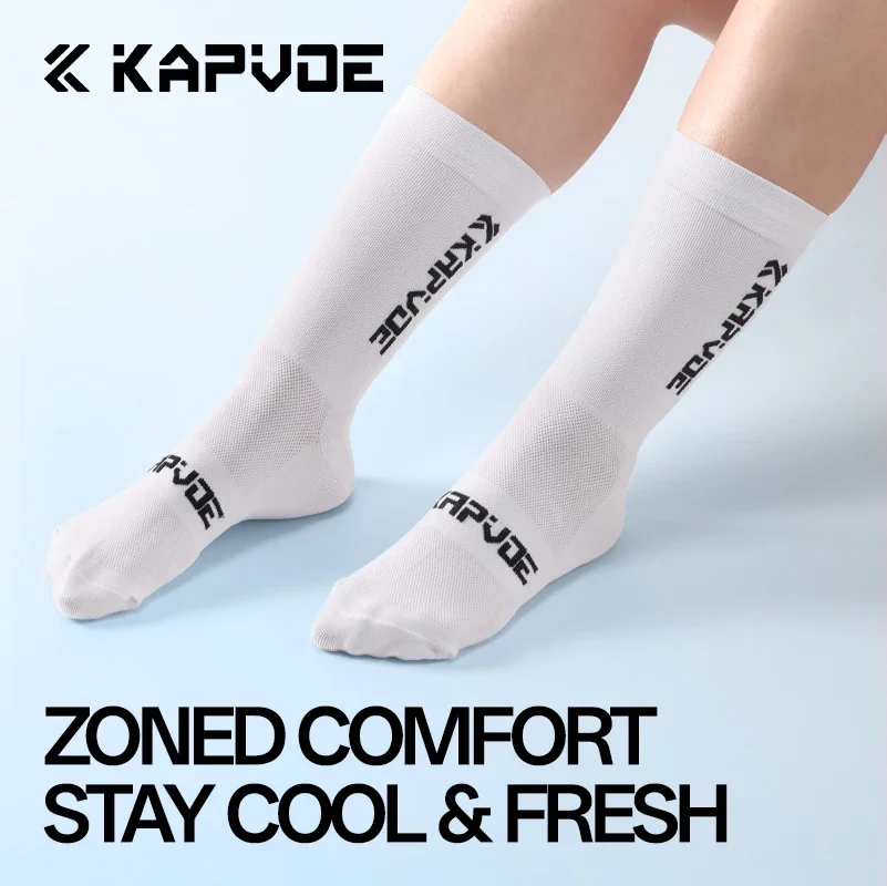 Kapvoe Sports Socks Cycling Anti-slip Football Socks Men Women Non-slip Bike Tennis Sports Grip Riding Socks Soccer Running