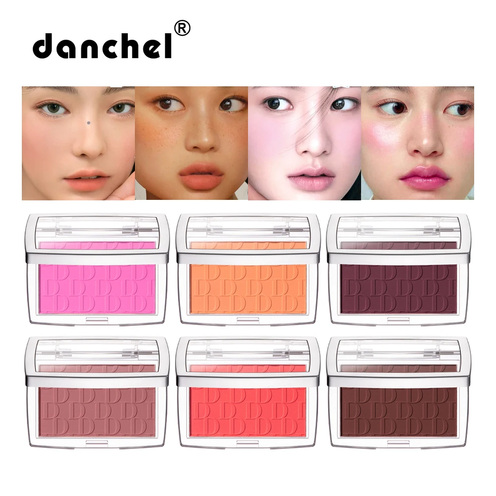 Matte Embossed Blush Palette Rosy Blusher Facial Blush Powder High Pigmented Pink Coral For Cheeks