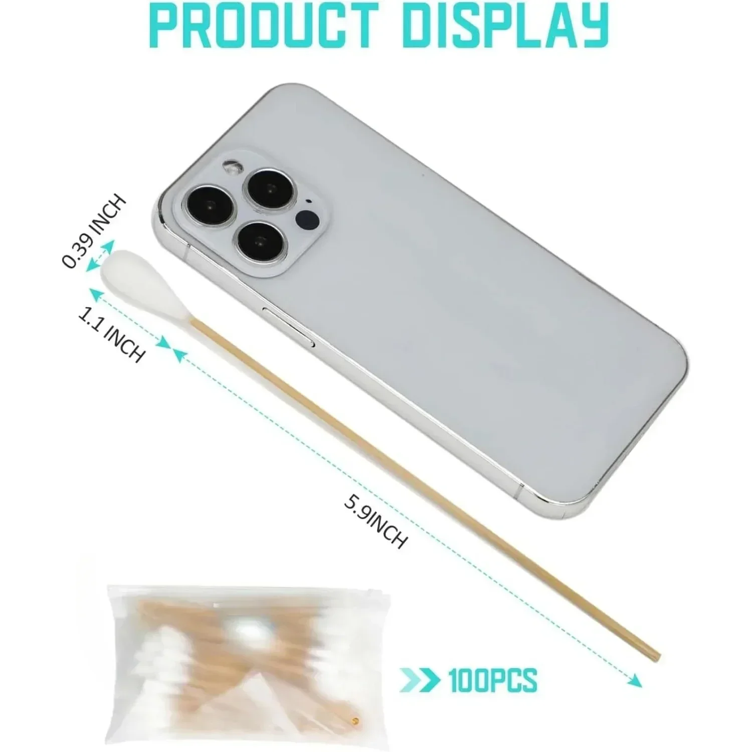 Long Q Tips for TATTOO Cleaning 400pcs 6 Inch Bamboo Qtips Cotton Swabs Precision Swabs for Makeup Ears and Gun Cleaning CDY