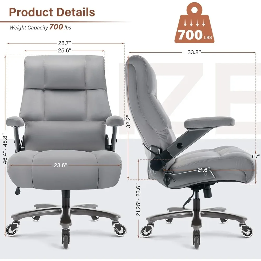 "sturdy fabric executive office chair with adjustable lumbar support and 3d flip-up arms for up to 700lbs capacity"