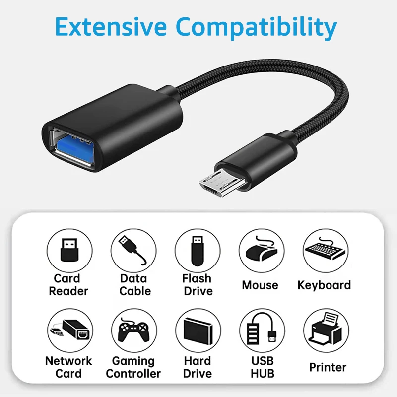 Untoom Micro USB OTG Cable Converter - Male to Female Adapter