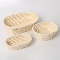 Indonesian Rattan Bread Basket Loaf Shape Handmade Braided Bread Proofing Basket Oval Rattan Banneton Basket Food Grade Baskets 1