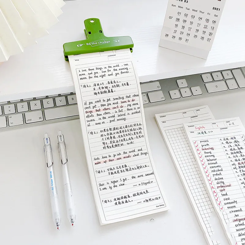 

2pcs/ Pack Cute Long Memo Pad Notes Kawaii for Journaling Book Vocabulary To Do List Planner Set School Office Supplies