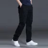 2024 New Large Pocket Loose Overalls Men's Outdoor Sports Jogging Tactical Pants Elastic Waist Pure Cotton Casual Work Pants 3
