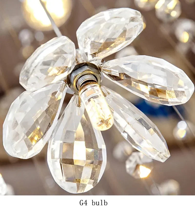 Chandelier Modern Long Staircase Crystal Pendant Light Image 4