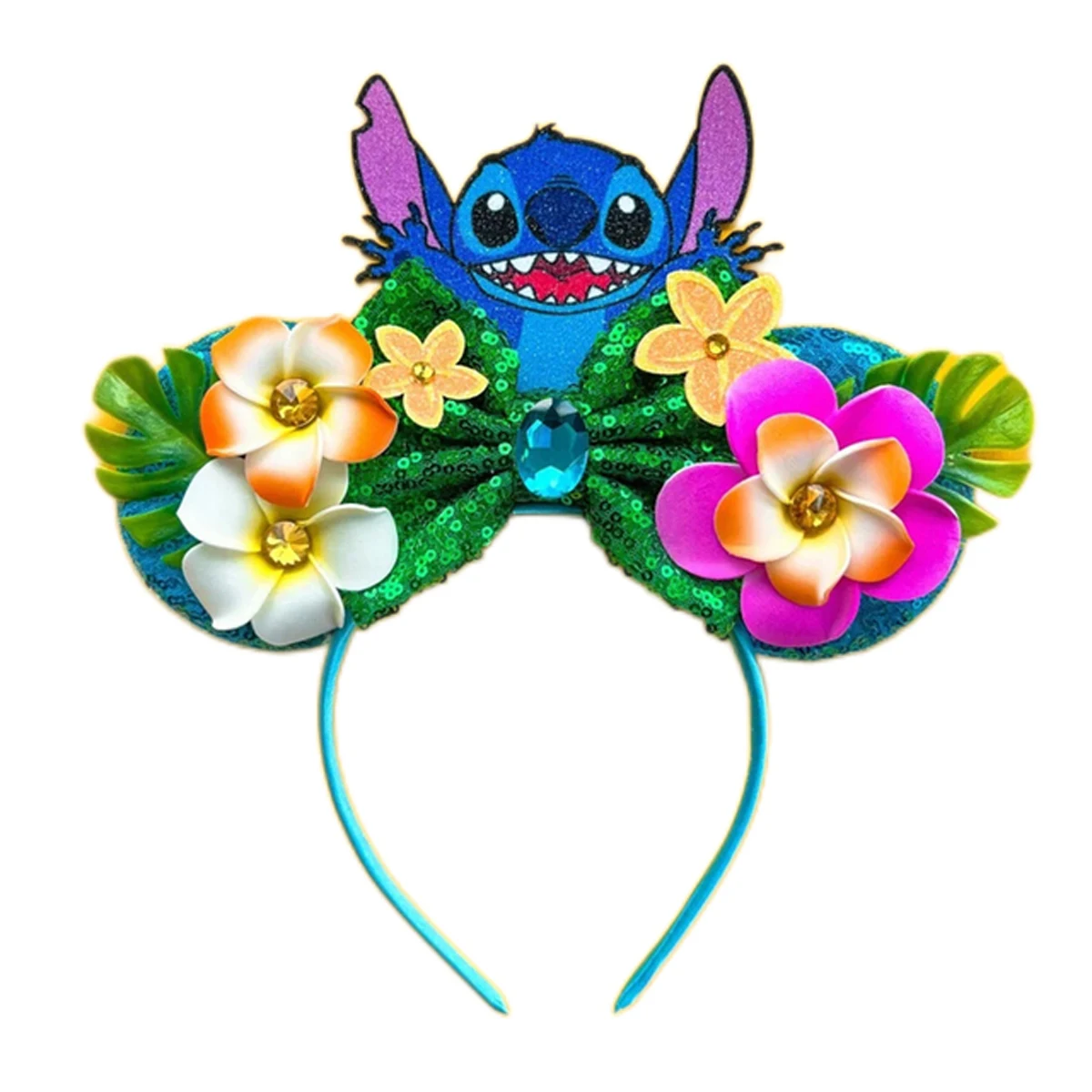 미키 마우스 귀 머리띠 리본 장식 스팽글 캔디 머리띠 코스프레 의상 파티 크리스마스 선물 소녀 여성용