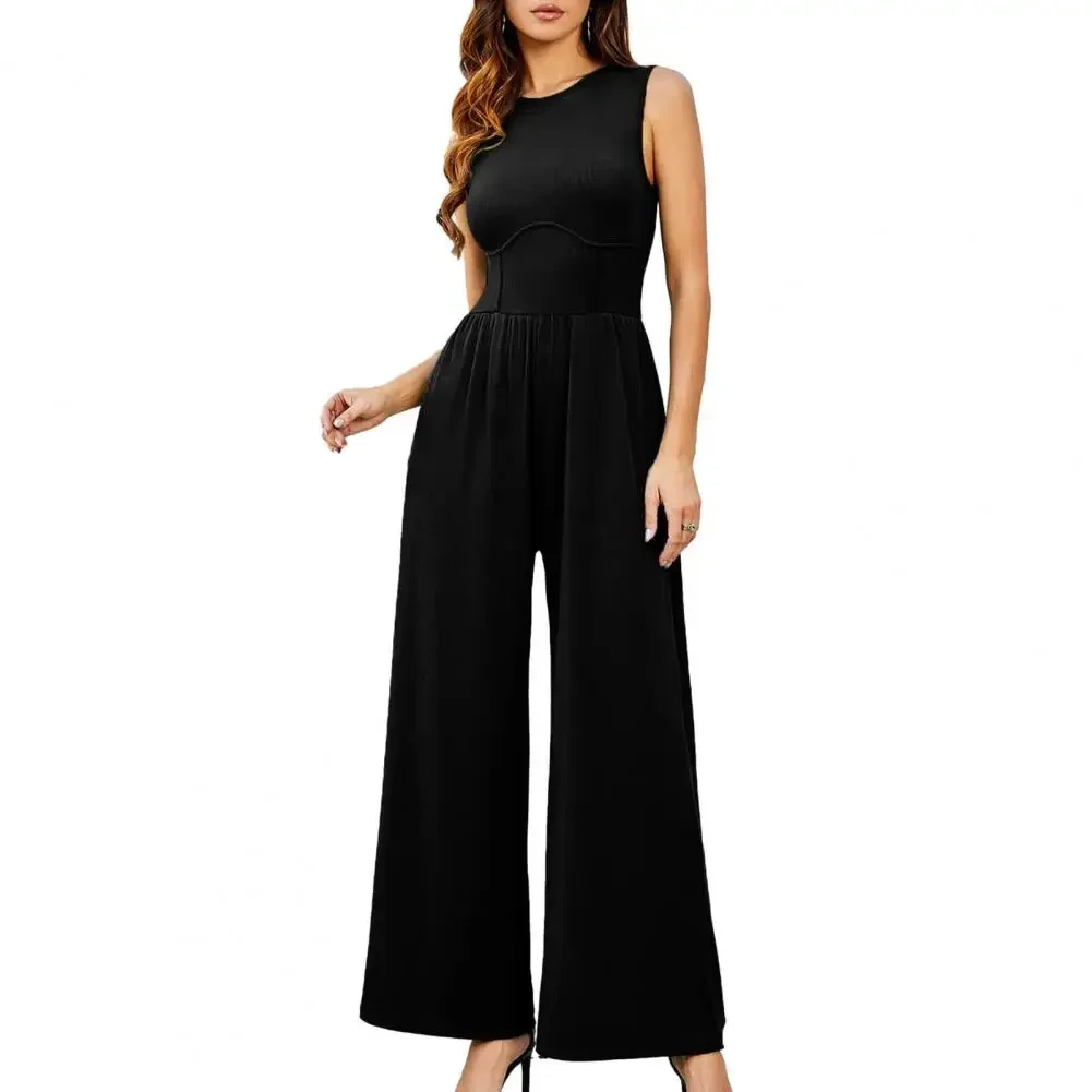 Women’s Viral Jumpsuit – Sleek Wide-Leg Tummy Control back zipper jumpsuit