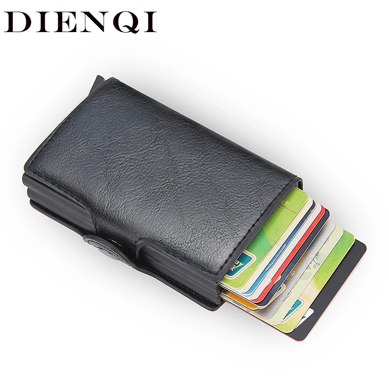 

DIENQI Top Quality Wallets for Men Short Rfid Card Wallet Money Bag Mini Purse Male Aluminium Small Wallet Men Thin Vallet Walet