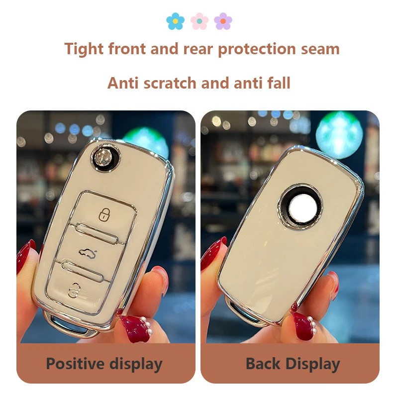 Fashion TPU Car Key Case Cover for Volkswagen VW Polo Golf 7 GTI Tiguan Passat Beetle for SEAT FR 2 Skoda Octavia A7 Kodiaq key case cover key case