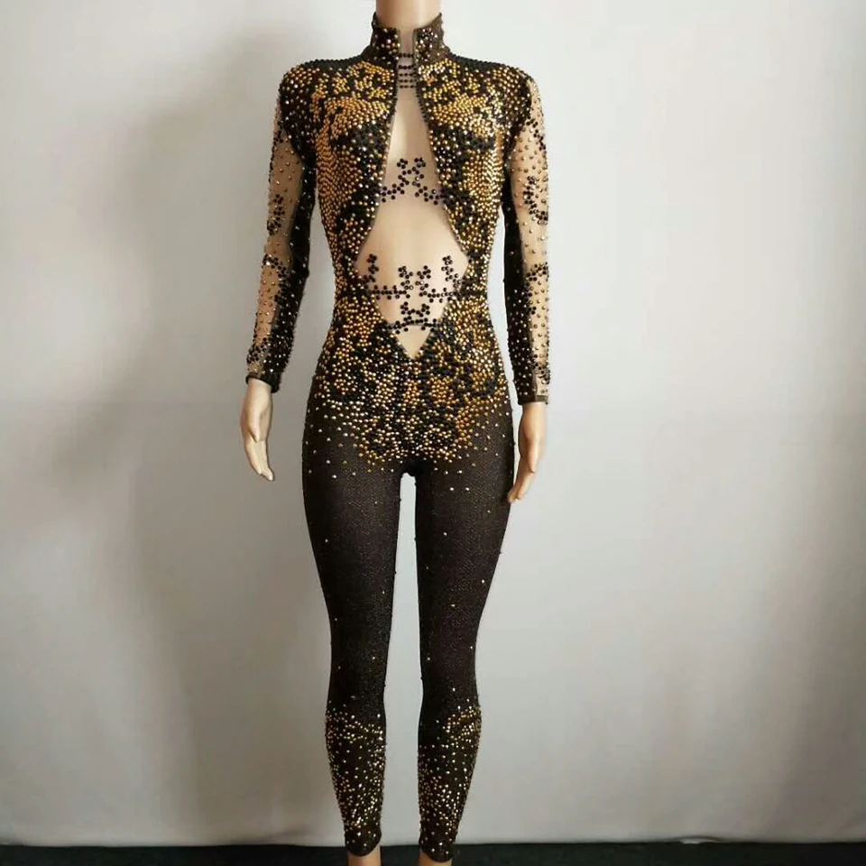 

Клубное сценическое боди с камнями, Блестящий Стразы, женский комбинезон для вечеринки, выпускного вечера, дня рождения, праздничный костюм, танцевальный трико