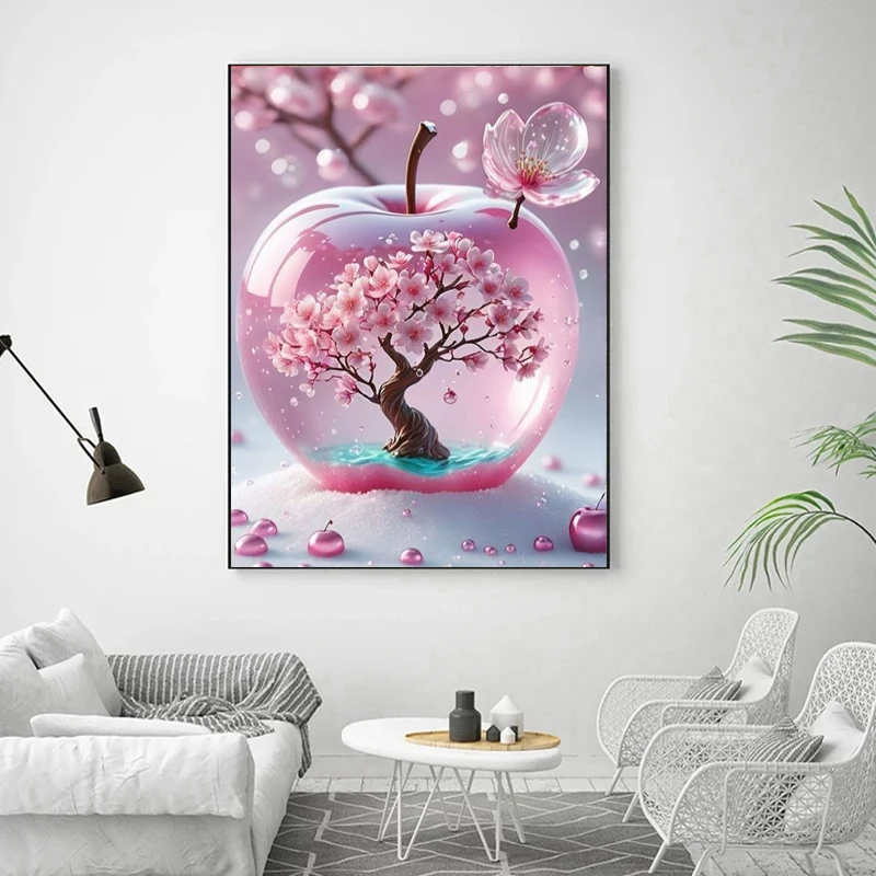DIY Fairy Dust Diamond Embroidery Kit Rose Flower Apple Crystal Rhinestones Mosaic Landscape Diamond Painting Wall Art diamond painting