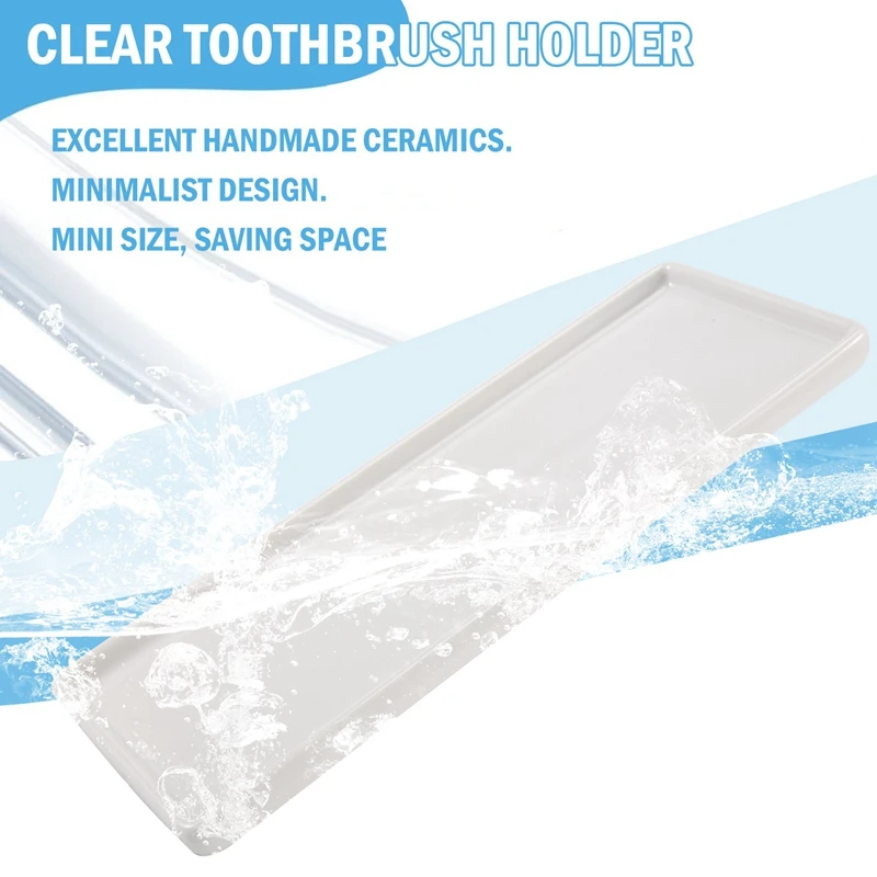 Rectangular Ceramic Tray Plate White Porcelain Rectangular Plate Mouthwash Cup Tray Bathroom Living Storage Tray 5