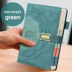 Elegant 2026 Planning Notebook with Professional Layout and Reinforced Hard Cover (Green)
