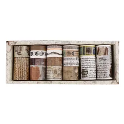 Retro Washi Tape Set - 18 Rolls for DIY Crafts and Gift Wrapping Decoration (JDX - 568)