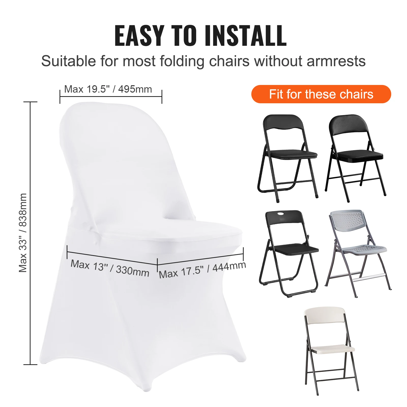 SucceBuy 12-100Pcs Wedding Chair Covers Spandex Stretch Slipcover for Restaurant Banquet Dining Party Universal Chair Cover