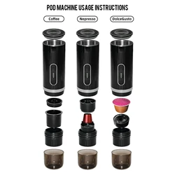 Portable 3-in-1 Wireless Coffee Maker Compatible Electric Italian Espresso Machine Farberware Dual Brew For Car Travel