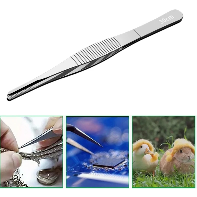 Precision Tweezers Stainless Steel Straight Tweezers for Electronics Laboratory Work Jewelry Making Craft Soldering 87HA precision tweezers tweezer tool soldering tweezers