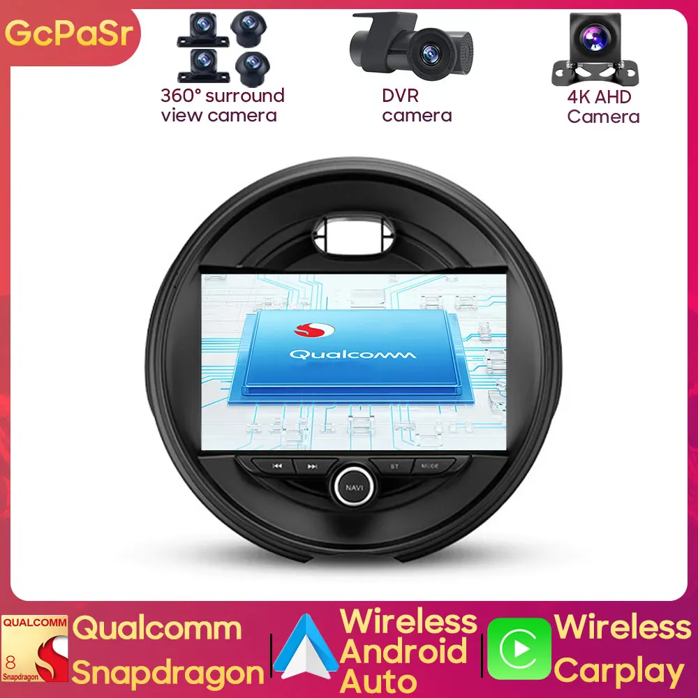 Qualcomm Snapdragon Car Stereo Radio Video Player Per Bmw Mini 2014 - 2020 Android Auto Head Unit Navigazione Gps Ips Screen Hu
