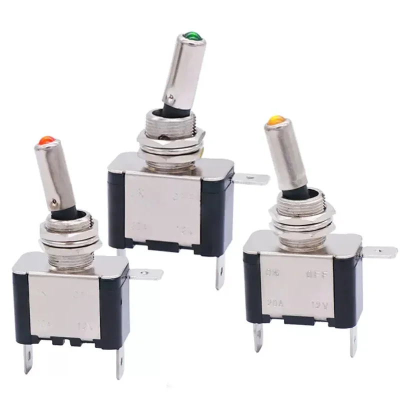 SPST  Ŀ ġ , ȣ Ŀ , ڵ ڵ Ŀ, LED , 5 Ʈ, 20 Ʈ, 12V, 20A