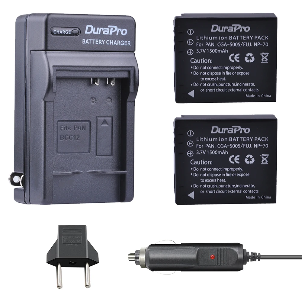 Durapro Cga-S005 Cga S005 Batteria + Caricabatteria Da Auto Per Panasonic Lumix Dmc-Fs1 Fs2 Fx1 Fx3 Fx8 Fx9 Fx10 Fx12 Fx50 Fx100 Dmc-Lx1 Lx2